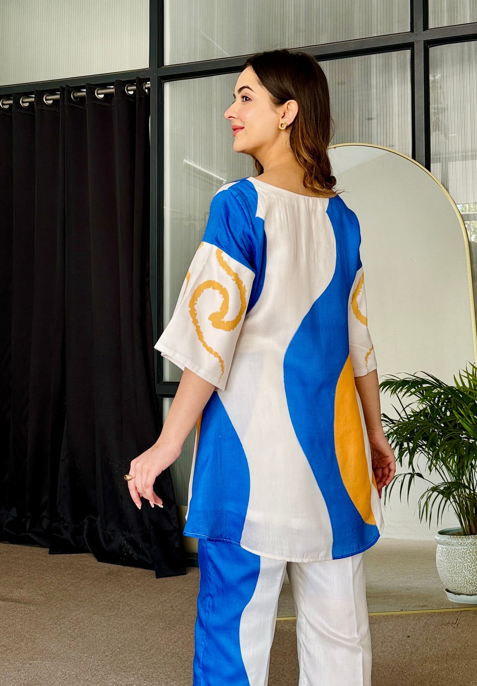 Artistic Sea Breeze - 2 PCS Kurti Set